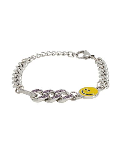 8 By Yoox Smile And Embellishments Chain Bracelet Man Bracelet Silver Size - Steel