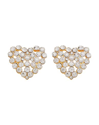 8 By Yoox Heart Shaped Rhinestones Earrings Woman Earrings Gold Size - Metal Alloy, Glass