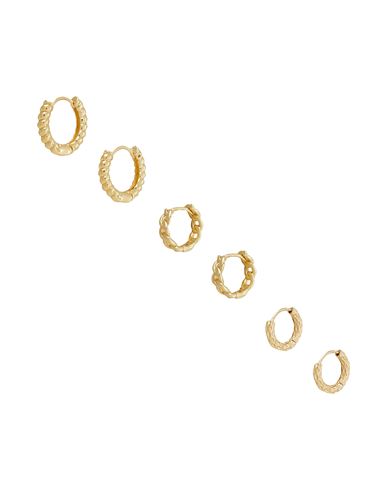 8 By Yoox Golden Mini Hoops Set Woman Earrings Gold Size - Metal Alloy