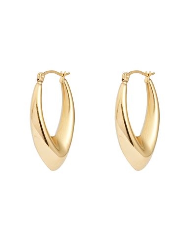 8 By Yoox Golden Drop Hoops Woman Earrings Gold Size - Stainless Steel