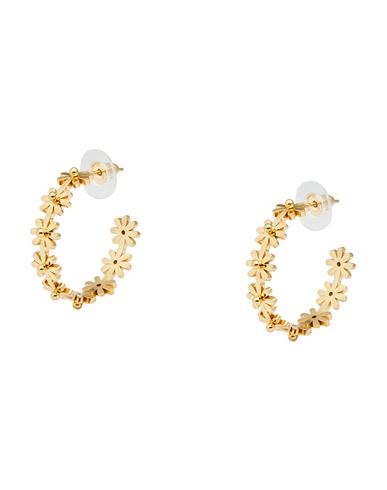 8 By Yoox Golden Flowers Hoops Woman Earrings Gold Size - Stainless Steel