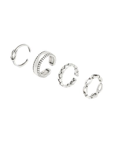 8 By Yoox Silver Multiple Shapes And Chains Rings Set Woman Ring Silver Size Onesize 925/1000 Silver