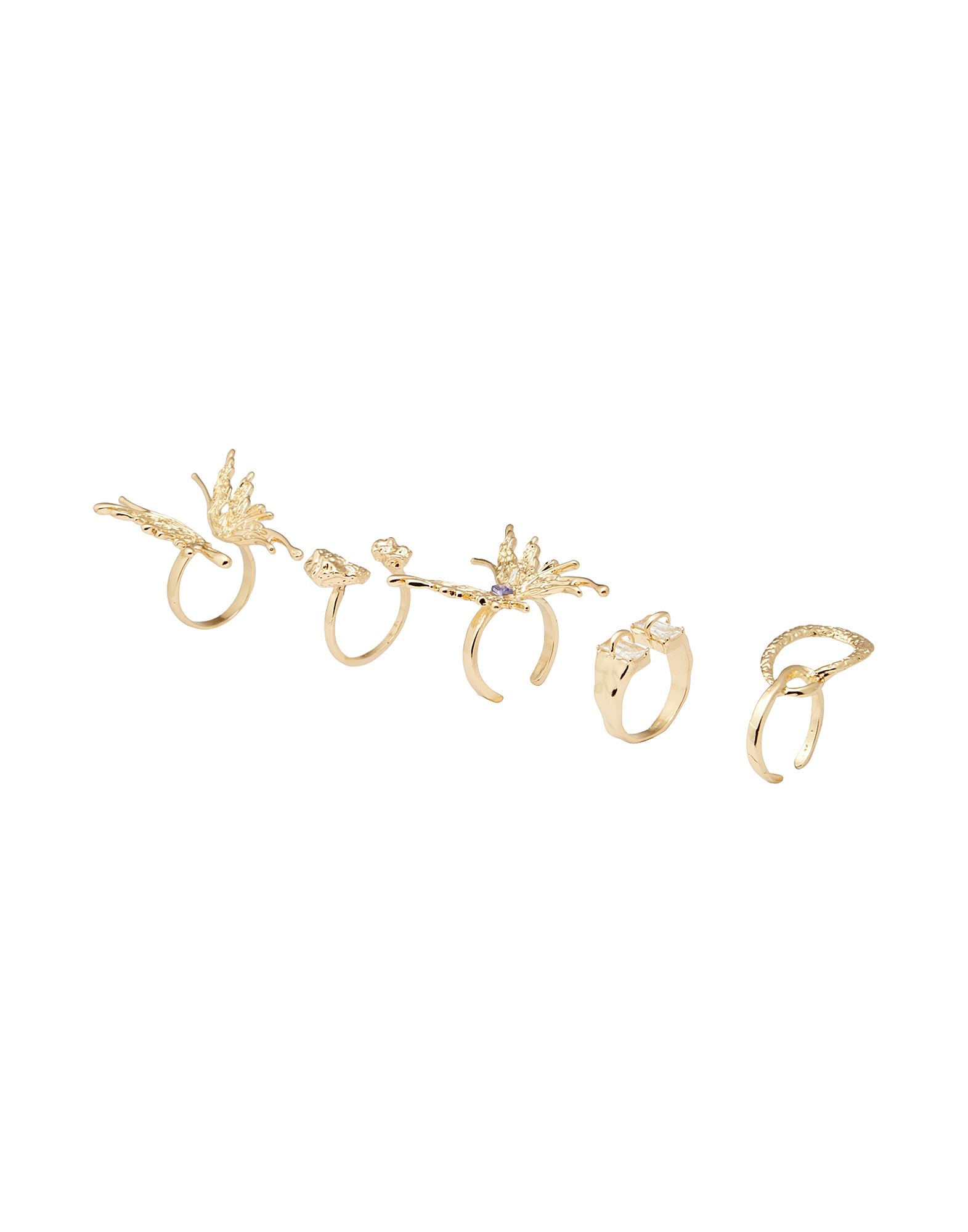 ԥ볫8 by YOOX ǥ   one size  60% / 饹 40% BUTTERFLIES AND MULTISHAPES METALLIC RINGS SET