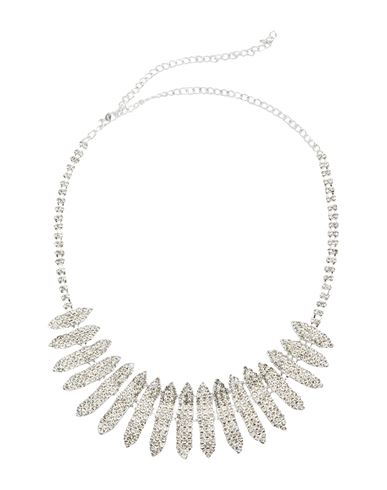 8 By Yoox Rigid Pointy Rhinestones Choker Woman Necklace Silver Size - Copper, Glass