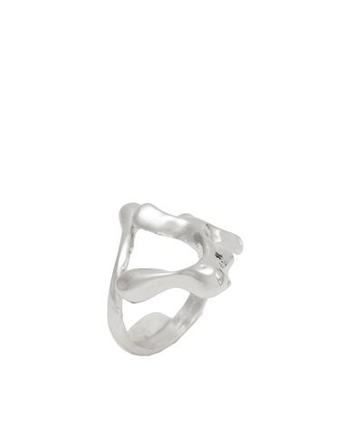 8 By Yoox Futuristic Shape Metallic Ring Woman Ring Silver Size Onesize Metal Alloy