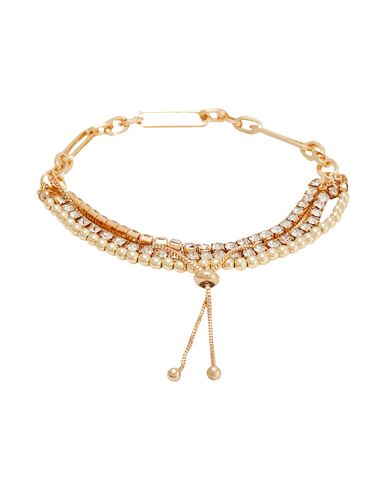 8 By Yoox Multilayer Chain Spheres And Rhinestones Adjustable Bracelet Woman Bracelet Gold Size - Ir