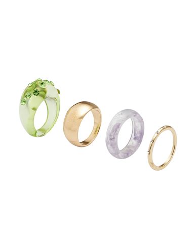 8 By Yoox Metallic And Semi Transparent Rings Set Woman Ring Gold Size Onesize Metal Alloy, Plastic