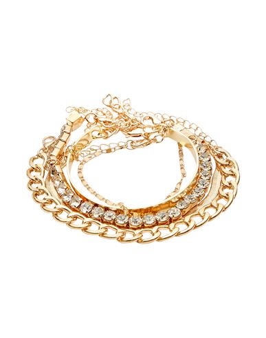 8 By Yoox Chains Rhinestones And Rigid Bracelets Set Woman Bracelet Gold Size - Iron, Glass