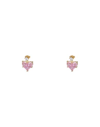 Crystal Haze Woman Earrings Pink Size - Brass, 750/1000 Gold Plated, Cubic Zirconia