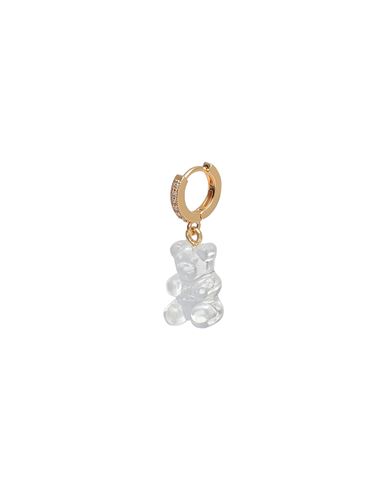 Crystal Haze Woman Single Earring Transparent Size - Resin, Brass, 750/1000 Gold Plated, Cubic Zirco