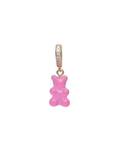 Shop Crystal Haze Woman Pendant Fuchsia Size - Resin, Brass, 750/1000 Gold Plated, Cubic Zirconia In Pink
