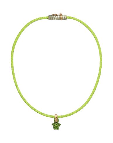 Versace Woman Necklace Acid Green Size - Soft Leather, Metal