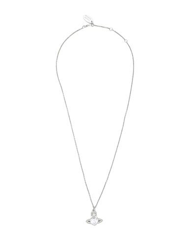 Vivienne Westwood Woman Necklace Silver Size - Brass, Cubic Zirconia
