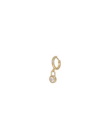Kurshuni Padlock 5msingle Earring Woman Single Earring Gold Size - 925/1000 Silver, Cubic Zirconia