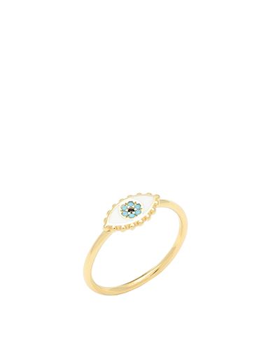 Kurshuni Eye Mini Ring Woman Ring Gold Size 7.75 925/1000 Silver, Cubic Zirconia