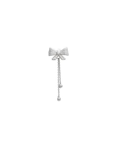Kurshuni Bowsingle Earring Woman Single Earring Silver Size - 925/1000 Silver, Cubic Zirconia