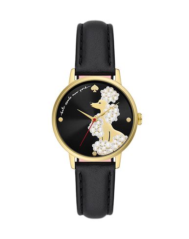 KATE SPADE KATE SPADE NEW YORK METRO WOMAN WRIST WATCH BLACK SIZE - SOFT LEATHER, STAINLESS STEEL