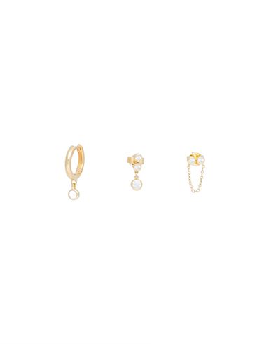 Kurshuni Livearrings (set Of 3) Woman Earrings Gold Size - 925/1000 Silver, Cubic Zirconia