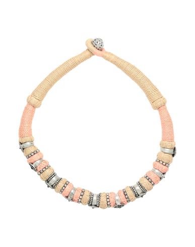 Etro Woman Necklace Sand Size - Textile Fibers, Metal In Beige