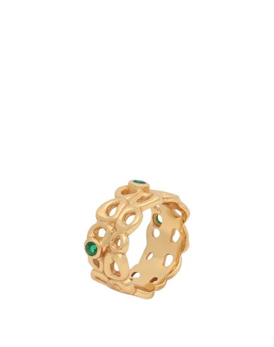 Shyla Bordeaux-ring Woman Ring Emerald Green Size 9.5 925/1000 Silver, 916/1000 Gold Plated, Glass