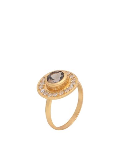 Shyla Tora-ring Woman Ring Gold Size 6 925/1000 Silver, 916/1000 Gold Plated, Glass