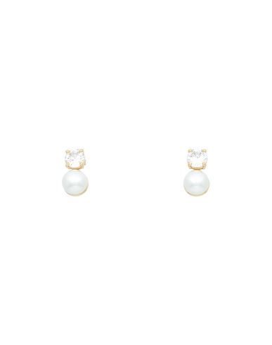 Shashi Woman Earrings Gold Size - 585/1000 Gold Plated, Swarovski Pearl, Cubic Zirconia