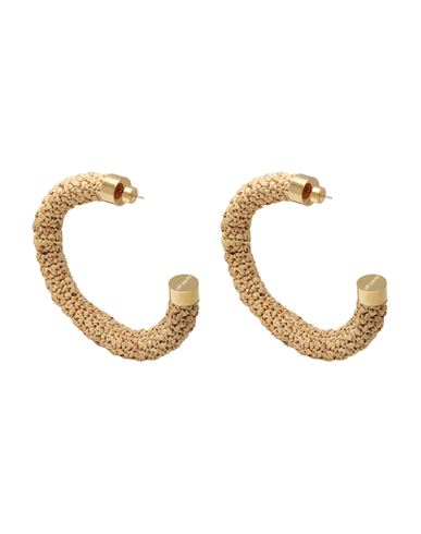 Shop Jacquemus Woman Earrings Beige Size - Natural Raffia
