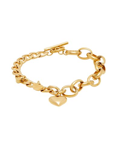 8 By Yoox Chain Bracelet With Heart Pendants Woman Bracelet Gold Size - Stainless Steel, Glass