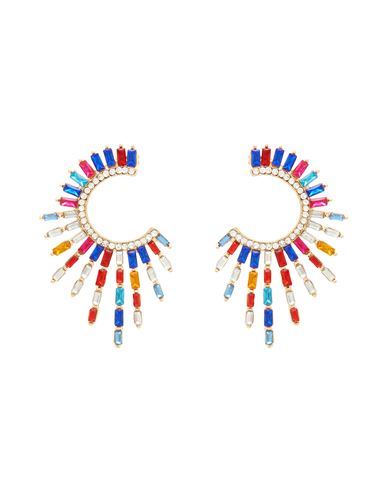 8 By Yoox Multicolor Rays Semicircle Earrings Woman Earrings Gold Size - Plastic, Zinc Alloy