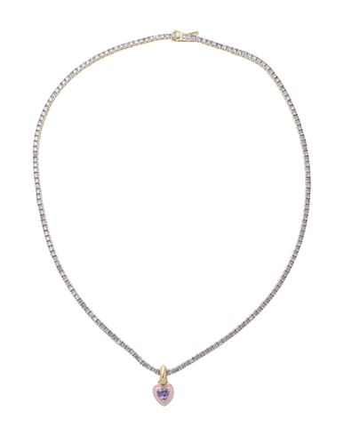 Luv Aj Woman Necklace Gold Size - Brass, Cubic Zirconia In Metallic
