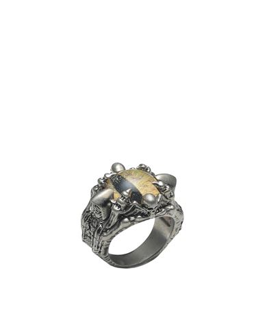 Shop Dsquared2 Woman Ring Yellow Size S Silver, Brass, Resin