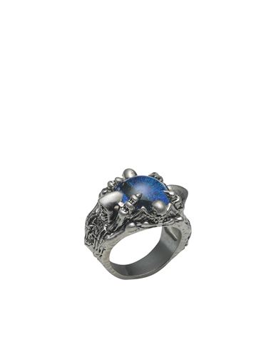 DSQUARED2 DSQUARED2 WOMAN RING BLUE SIZE M SILVER, BRASS, RESIN