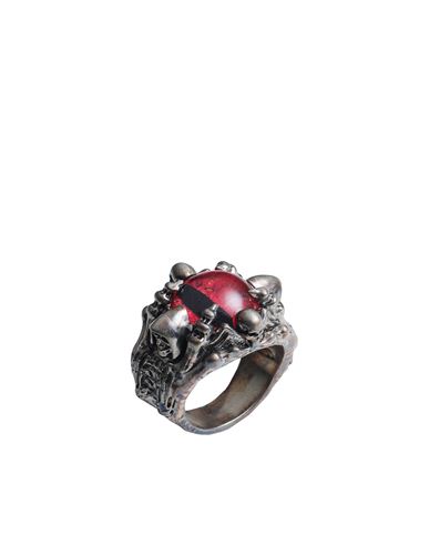 Shop Dsquared2 Woman Ring Red Size M Silver, Brass, Resin