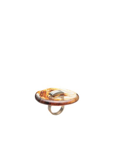 Dsquared2 Woman Ring Rust Size M Natural Resin, Metal In Red