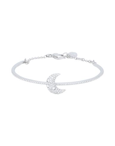 Swarovski Luna Bangle, Moon, White, Rhodium Plated Woman Bracelet Silver Size M Rhodium-plated, Swar