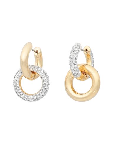 Swarovski Dextera Hoop Earrings, Interlocking Loop, White, Gold-tone Plated Woman Earrings Gold Size