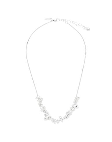 Cos Beaded Box Chain Necklace In Silver