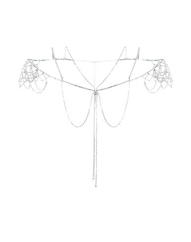 8 By Yoox Rhinestones Shoulder Body Jewel Woman Body Jewel Silver Size - Zinc Alloy, Glass