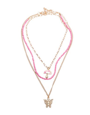 8 By Yoox Mushroom & Glitter Butterfly Chains Set Woman Necklace Pink Size - Iron, Plastic, Metal Al