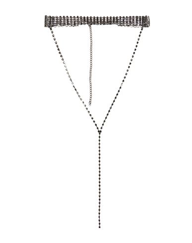 8 By Yoox Rhinestones Choker Woman Necklace Black Size - Copper, Glass