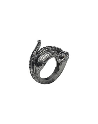 Dsquared2 Woman Ring Lead Size S Brass, Zirconia In Grey