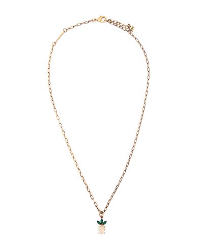 Dsquared2 Woman Necklace Bronze Size - Brass, Tin Alloy, Crystal In Gold