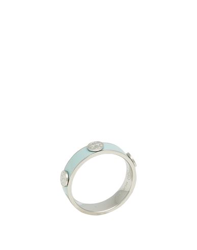 Tory Burch Woman Ring Sky Blue Size 7 Metal In Blue