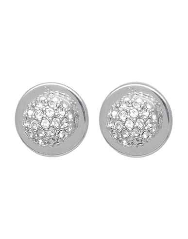 Swarovski Luna Stud Earrings Woman Earrings Silver Size - Rhodium-plated, Crystal In White