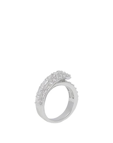 Swarovski Hyperbola Cocktail Ring Woman Ring Silver Size 8.5 Rhodium-plated, Cubic Zirconia