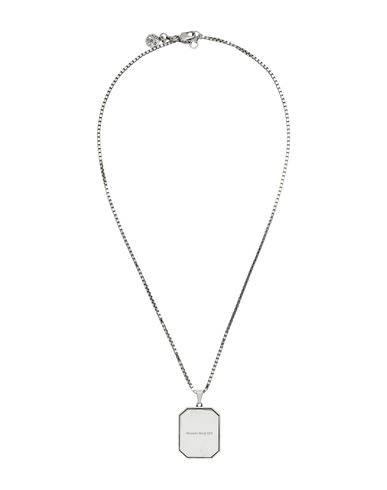 Alexander Mcqueen Man Necklace Silver Size - Metal In Gray