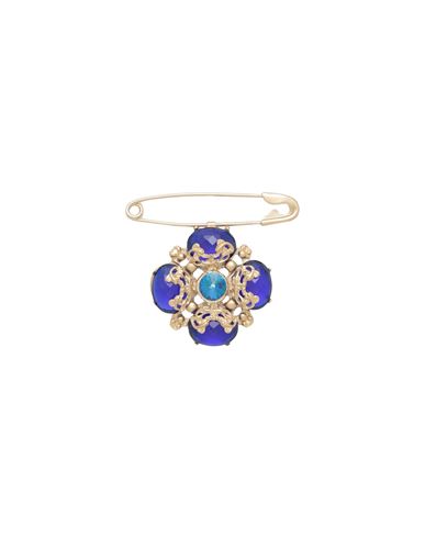 Maison Margiela Woman Brooch Blue Size - Brass, Glass