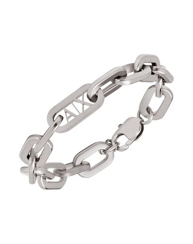 Armani Exchange Man Bracelet Silver Size - Stainless Steel In Metallic