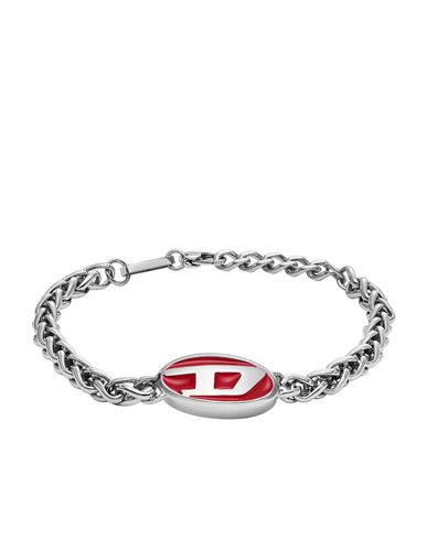 Diesel Man Bracelet Silver Size - Stainless Steel, Enamel, Epoxide Resin In Metallic