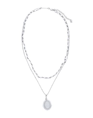 Dsquared2 Woman Necklace White Size - Metal, Resin In Metallic